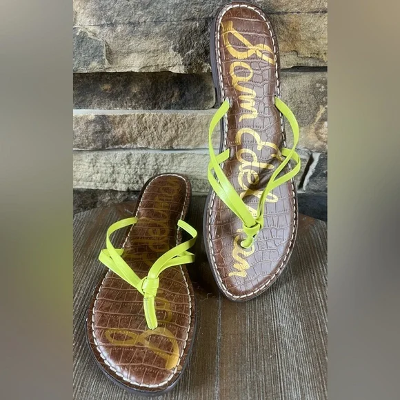 Sam Edelman Flip Flops Lime Green - Picture 3 of 10